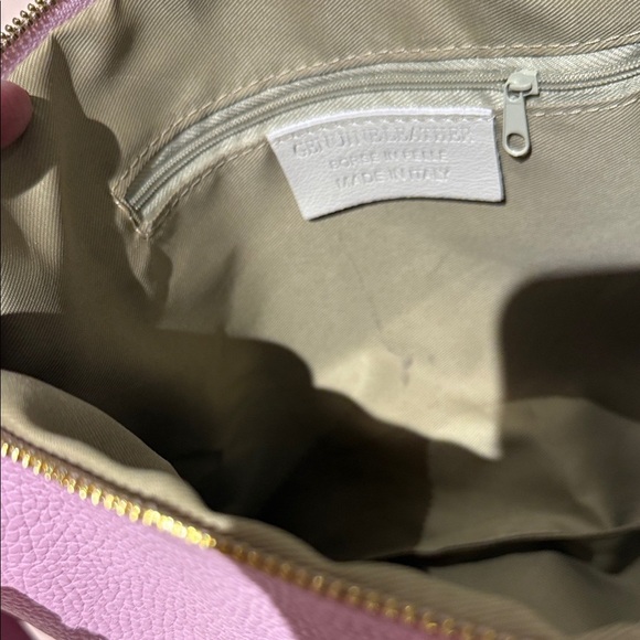 Pink Italian Leather Shoulder Bag Borsa Bag Removable Strap NWT - Picture 3 of 9